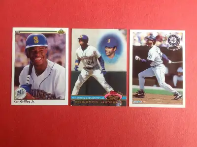 Ken Griffey Jr Baseball Cards set of 3, View more