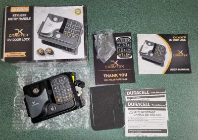 Carmtek keyless RV lock. Brand new with keys. Missing remotes. $120 New Reece Sure lock extendable l...