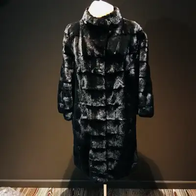 Mink coat black llama size m, View more