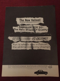 1963 Volvo Comparison w/Other Makes & Their Marketing Orig. Ad