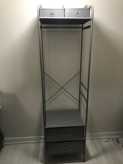 Hanging Wardrobe With 2 Drawers and 2 Storage Bins (1 year old), View more
