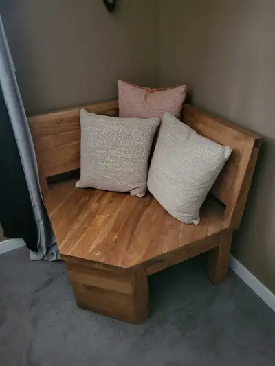 wood corner bench, View more