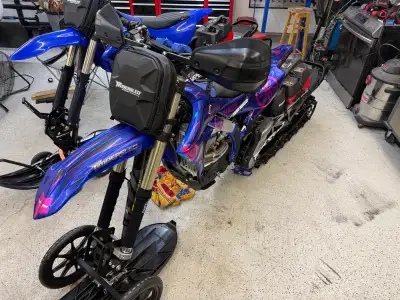 2020 Yamaha yz450f with 2021 timbersled riot s le 120. Bike and kit has 17 hrs. Never seen dirt. Fox...