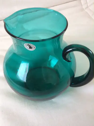 Elegant Turquoise BLUE GLASS JUG/PITCHER - Hand Made Quality-NEW, View more