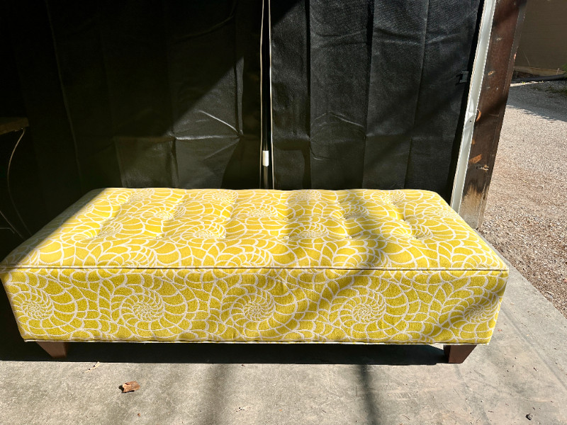 Upholstered Bench (Yellow) w/ pillows Chairs & Recliners Calgary