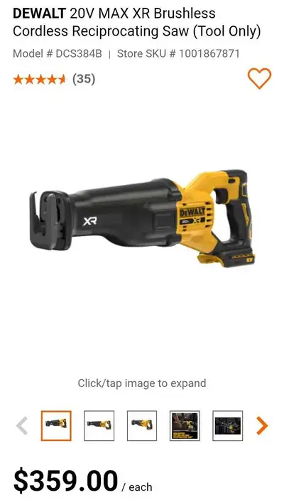20V Max XR Brushless Cordless Reciprocating Saw, View more