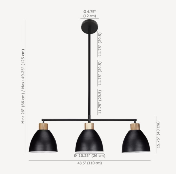 NEUVE - Lampe suspendue BOUCLAIR en bois et en métal noir dans Éclairage intérieur et plafonniers  à Laval/Rive Nord - Image 2