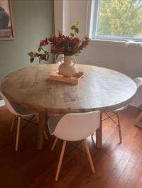 For Sale: Thessalia Distressed Solid Mango Wood Dining Table