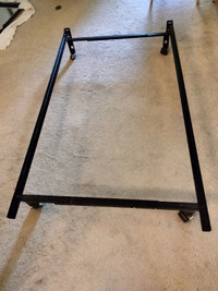 Adjustable Steel Bed Frame on Casters