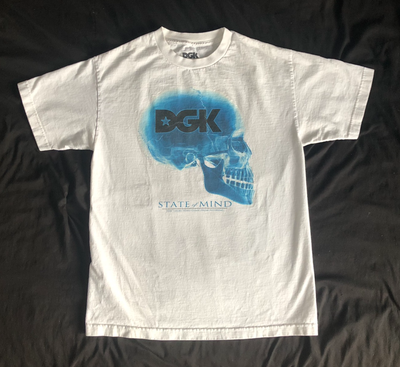 DGK (Size M) Blue Skull State Of Mind White Shirt, View more