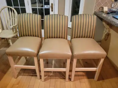 3 matching Kitchen high top chairs, View more