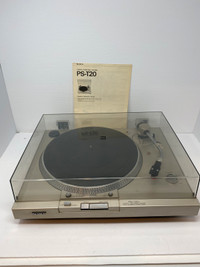 Sony PS-T20 Turntable Record Player with Manual and Cover