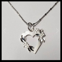 Silver 20” Heart Necklace 
