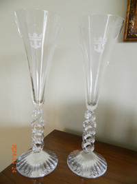 Two Y2K Commemorative Champagne Flutes