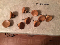Lot de 9 poignées de tiroirs en bois/wood handles 