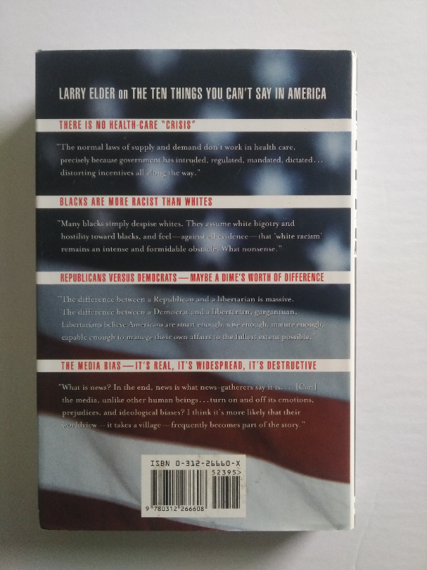The Ten Things You Can't Say in America by Larry Elder (Hardcver dans Essais et biographies  à Lethbridge - Image 2