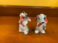 Vintage Begging Big Eye Dogs Salt & Pepper Shakers Ceramic