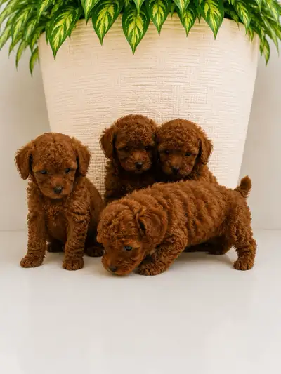 1.7-2,5 kg, Purebred ,Teddy Bear,Premium Red Tiny Toy Poodle Pup, View more