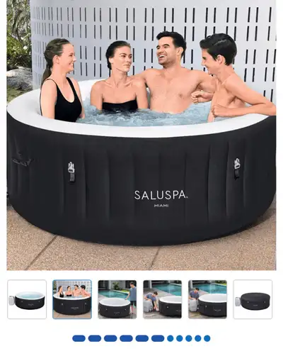 SEALED:Saluspa Miami Airjet  2-4Person Inflatable Spa Tub 71"x26, View more