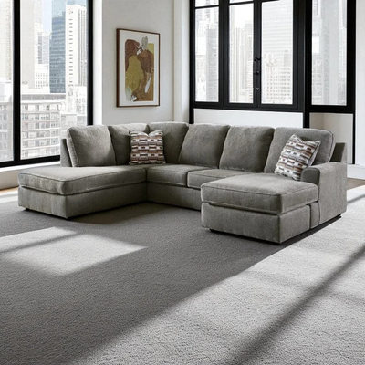 New Sleek 2 Pc Sectional Sofa In Fabric Upholstery Amazing Sale, View more