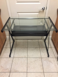 Computer Table With Glass Top / Steel Frame -  New