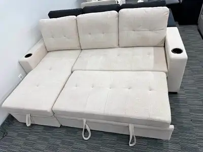 Convertible Sectional Sofa Bed with Storage, View more
