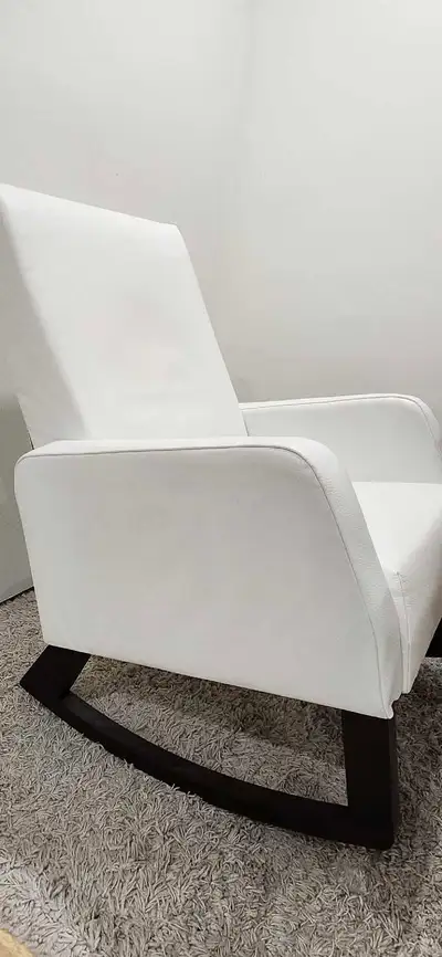 White leather Rocking Chair, View more