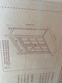 Bnib glass cabinet 31.5” x 11.7” x 47.2”