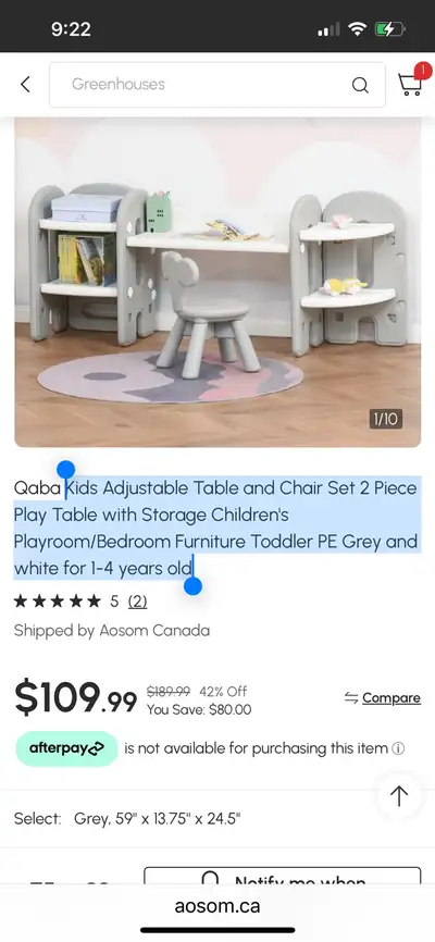 Kids Adjustable Table and Chair Set 2 Piece Play Table , View more