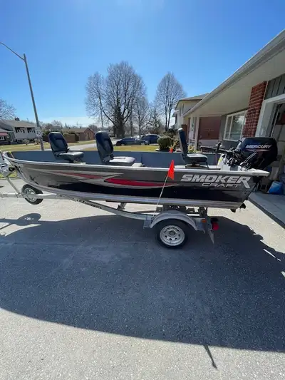 Excellent shape boat, motor and trailer as well as all accessories oars,2 life jackets etc.