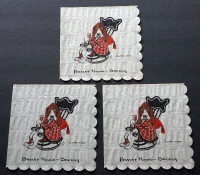 3 BARHOUNDS Constance Depler 1955 paper napkins BASSET HOUND dog