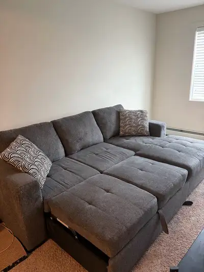 Sofabed sectional with chaise storage , View more