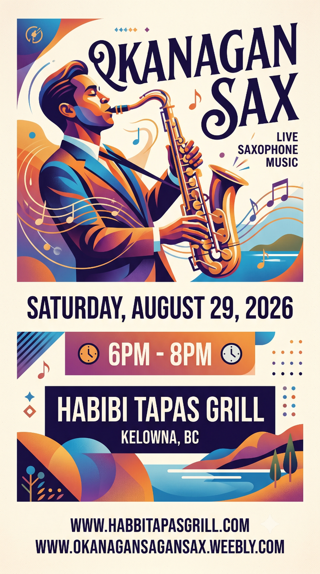 Okanagan Sax - Live Show at Habibi Tapas Grill