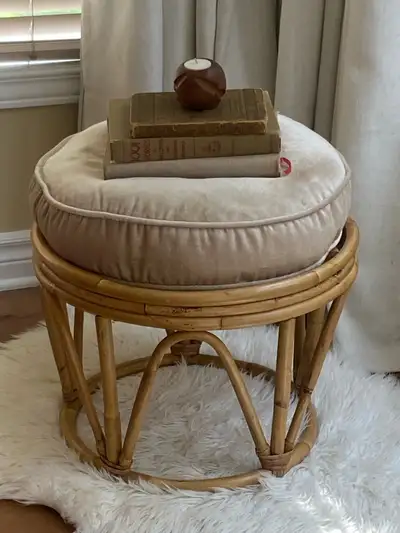 Bamboo Footstool/Ottoman/Side Table, View more