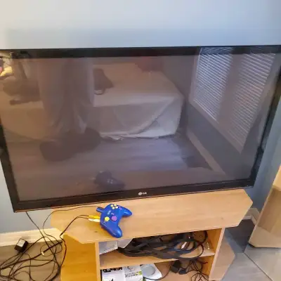 LG TV with cables, View more