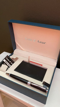 Cote d’Azur business card holder & pen