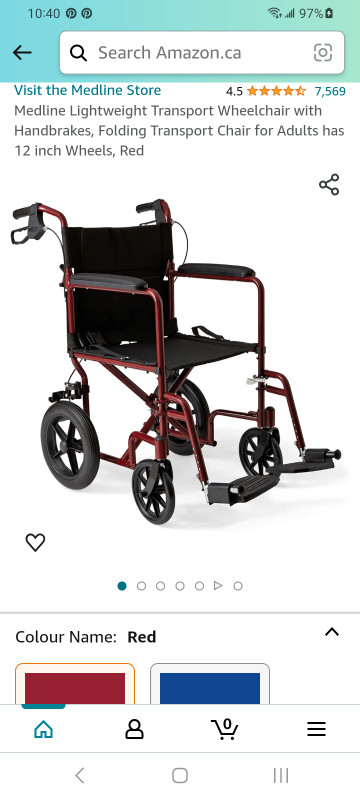 Medline Basic Aluminum Transport wheelchair.  Brand new in Health & Special Needs in City of Halifax