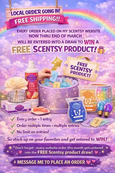 Local order going in — FREE shipping!! Every order placed through my Scentsy website now until the e...