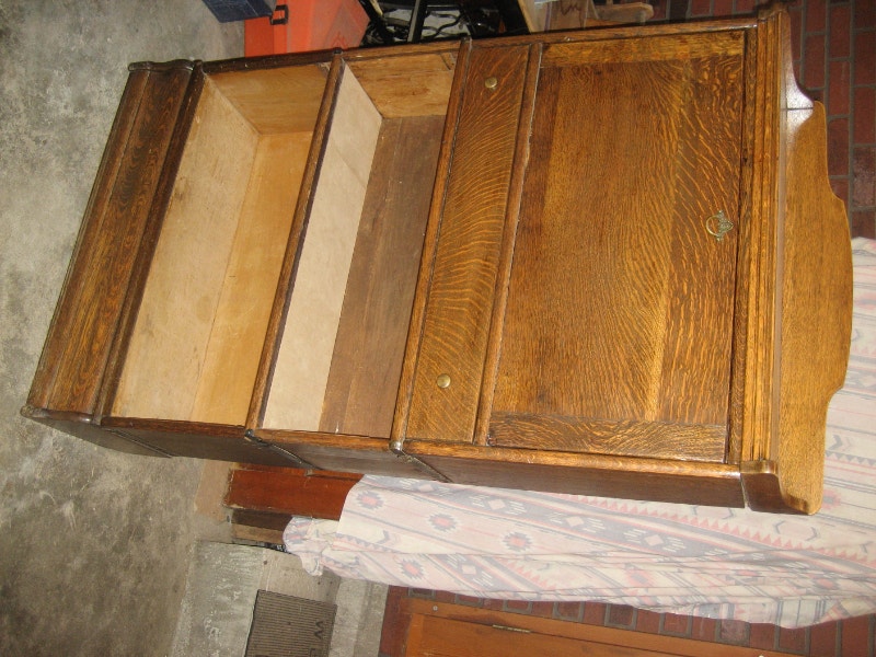 Two Antique Quartersawn Oak Barrister Stacking Bookcases Desks