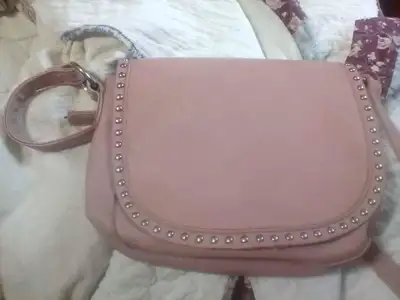 Peach Colored Snap Close Purse with altered strap, View more