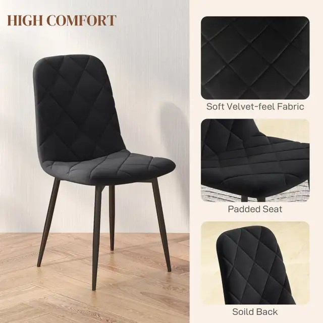 Upholstered Dining Room Chairs with Steel Legs, Modern Kitchen C in Chairs & Recliners in Markham / York Region - Image 6