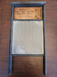 Large Washboard with Tin-23.5 Inches High X 12.5 Inches Wide 