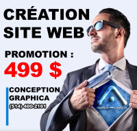 Conception site web 499$, Graphiste, Création, Website design