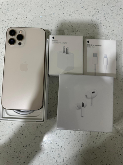 iPhone 12 Pro max 128GB **Airpods Pkg/Delivery**, View more