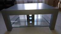 TV Stand Wood/Glass Shelving in Excellent Condition
