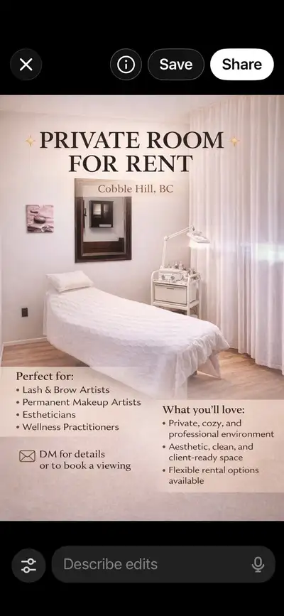 Discover your ideal workspace in our private room, tailored for lash and brow artists, permanent mak...
