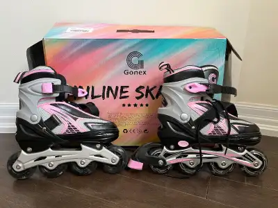 Gonex Inline Adjustable Skates w/ light up wheels [size: 1Y-4Y], View more