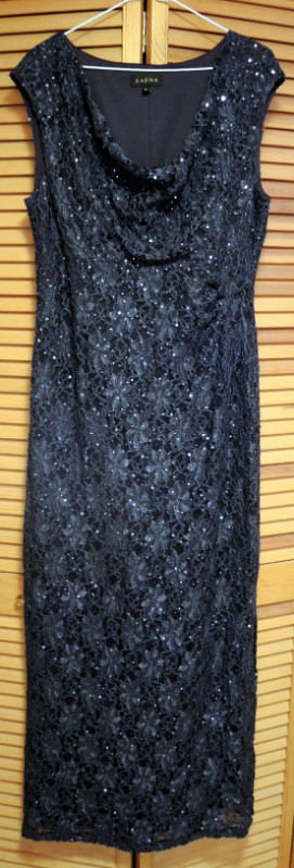 SEQUIN LACE DRAPE NECK DRESS - Absolutely gorgeous! in Women's - Dresses & Skirts in Markham / York Region - Image 2