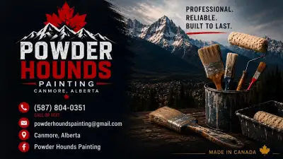 POWDER HOUNDS PAINTING (587) 804-0351 Canmore, AB Powder Hounds Painting is offering 15% off on inte...