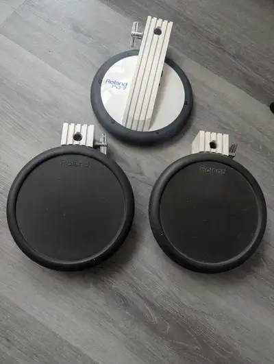 If the ad is up it's available. Roland pd7 electronic drum pads. Set of three and only sold together...